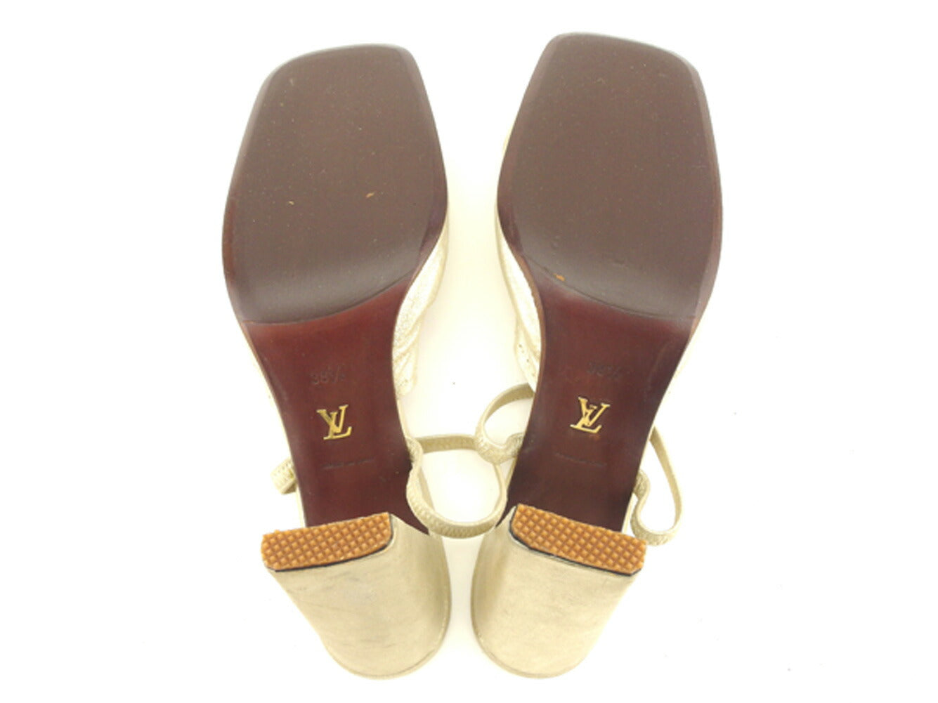 Louis Vuitton Pumps Gold #38 Half Instep With Strap