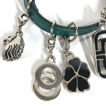 Bvlgari Bracelet Leather Green Bvlgari Bvlgari Logo 5 Icon Charms Mens