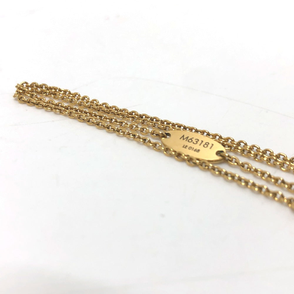 Louis Vuitton Necklace M63181 Metal Gold X Black Lv Circle Essential V Women