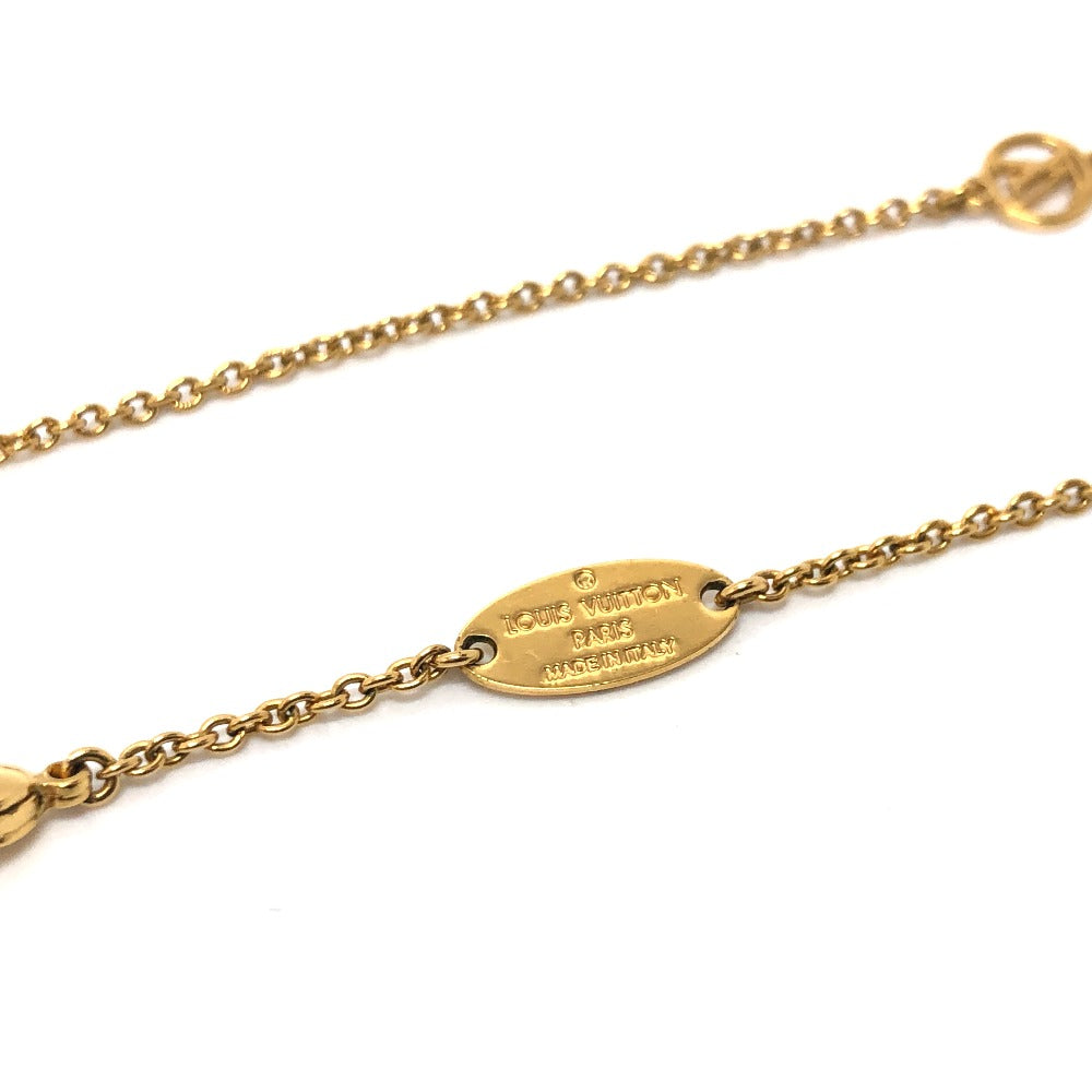 Louis Vuitton Necklace M63181 Metal Gold X Black Lv Circle Essential V Women