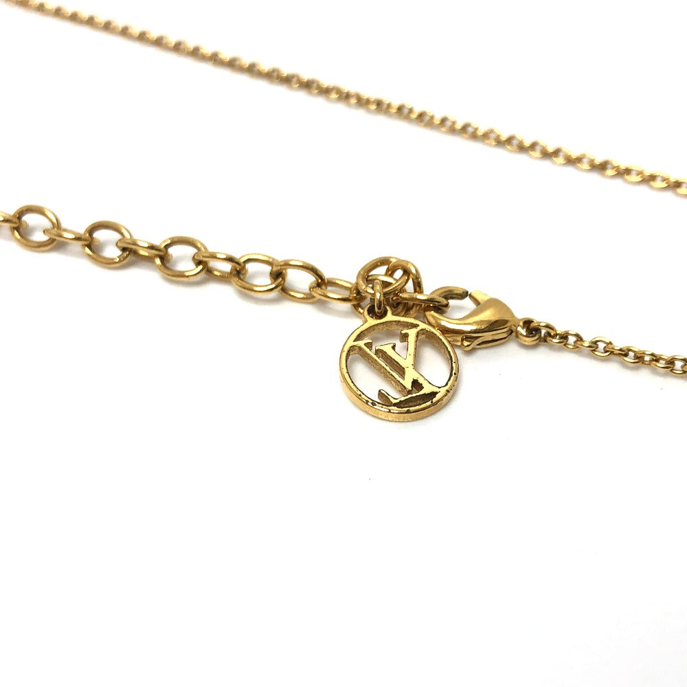 Louis Vuitton Necklace M63181 Metal Gold X Black Lv Circle Essential V Women