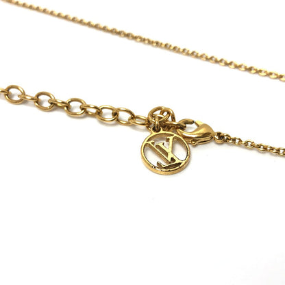 Louis Vuitton Necklace M63181 Metal Gold X Black Lv Circle Essential V Women