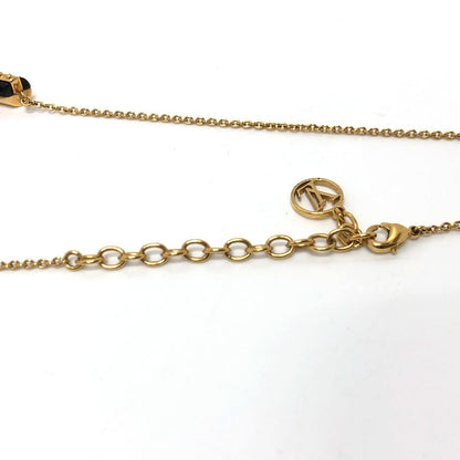 Louis Vuitton Necklace M63181 Metal Gold X Black Lv Circle Essential V Women