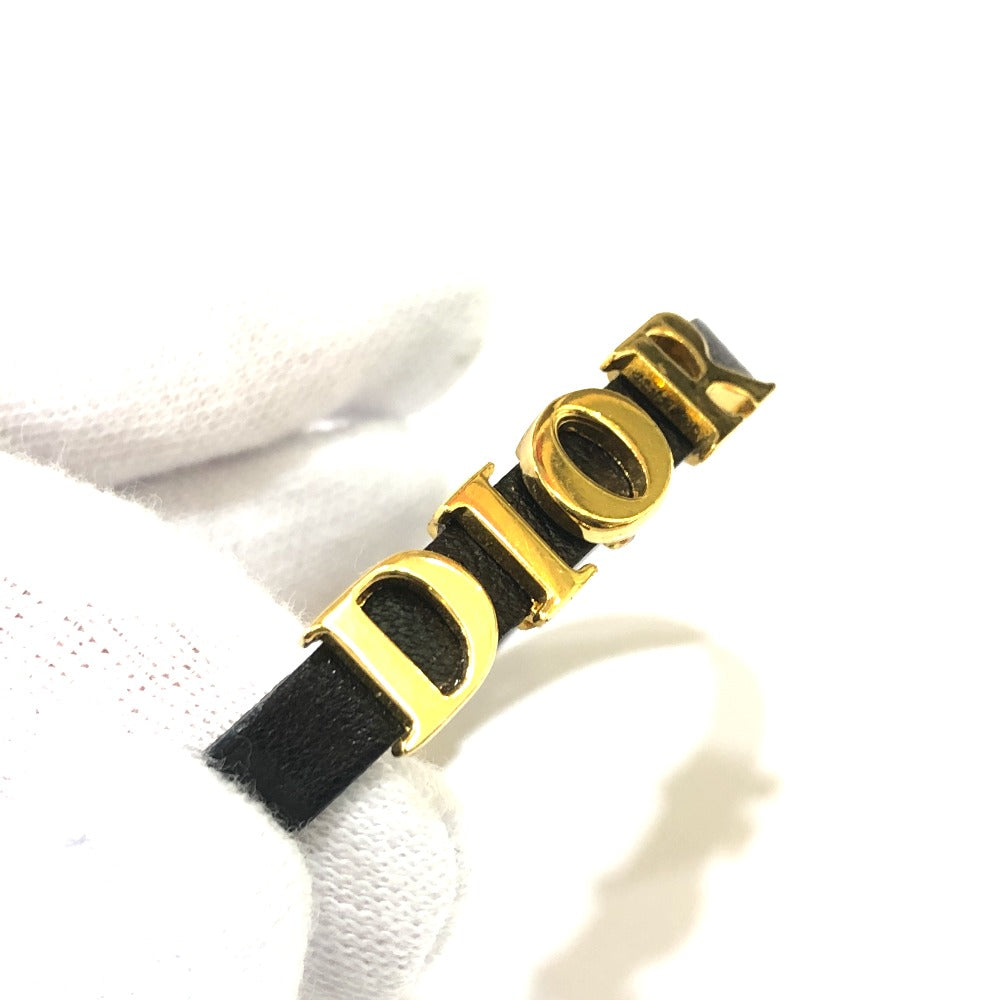 Dior Bracelet Metal, Leather Black Logo Women