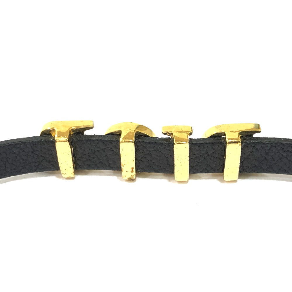 Dior Bracelet Metal, Leather Black Logo Women