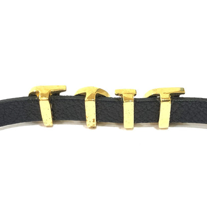 Dior Bracelet Metal, Leather Black Logo Women