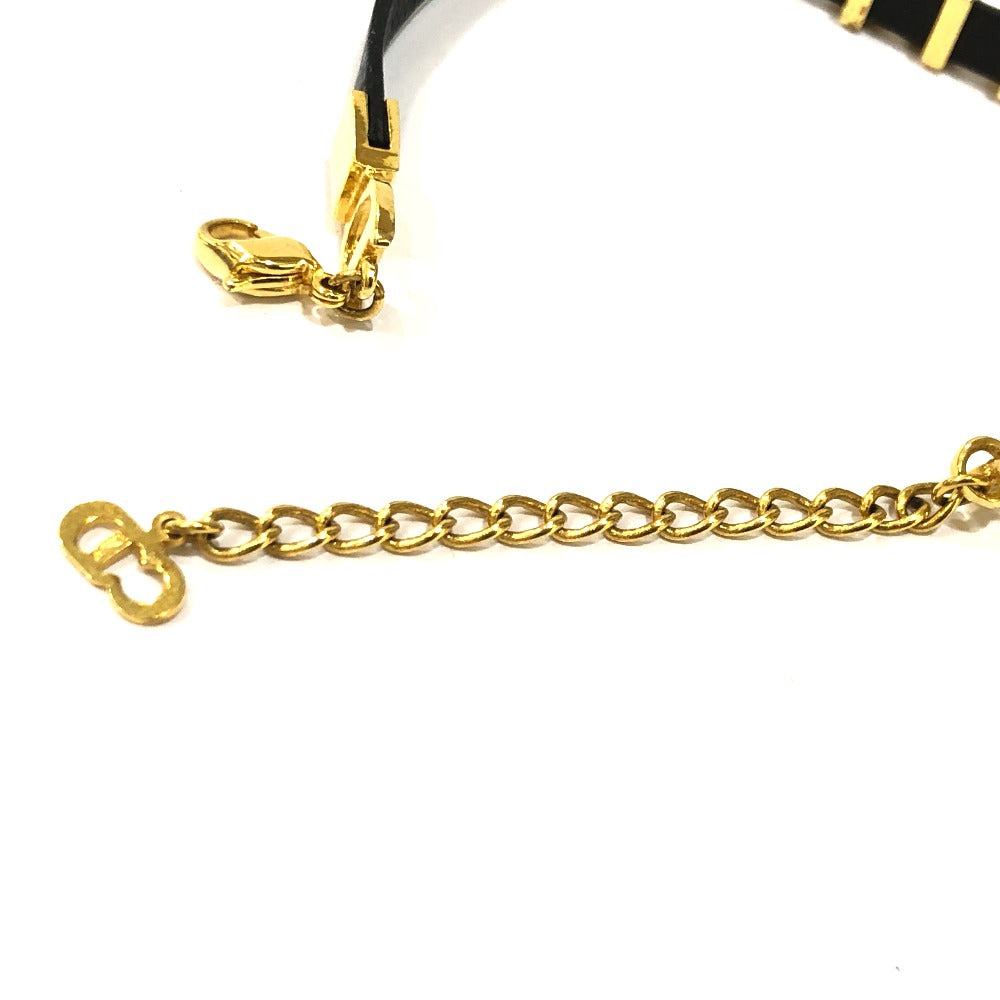 Dior Bracelet Metal, Leather Black Logo Women