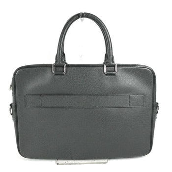 Louis Vuitton Business Bag M30643 Taiga Leather Black Taiga Portodocument Business Pdv Mens