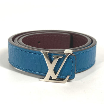 Louis Vuitton Bracelet M6015E Taurillon Clemence Leather Blue Bracelet Lv Unisex(Unisex)