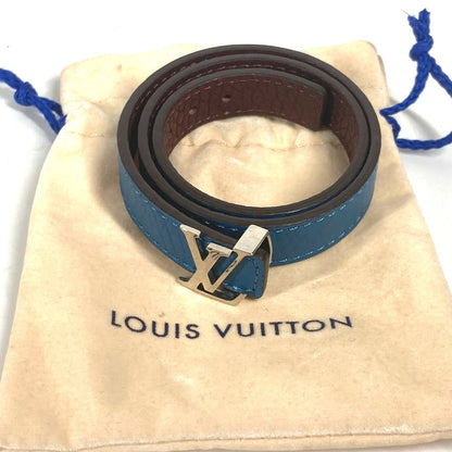 Louis Vuitton Bracelet M6015E Taurillon Clemence Leather Blue Bracelet Lv Unisex(Unisex)