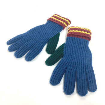 Loewe Gloves Wool Blue Accessories Anagram Logo