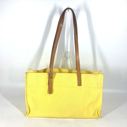 Hermes Shoulder Bag Leather / Canvas Yellow Etrivire Elan Women