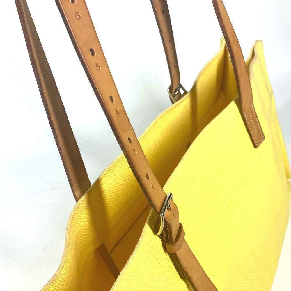 Hermes Shoulder Bag Leather / Canvas Yellow Etrivire Elan Women