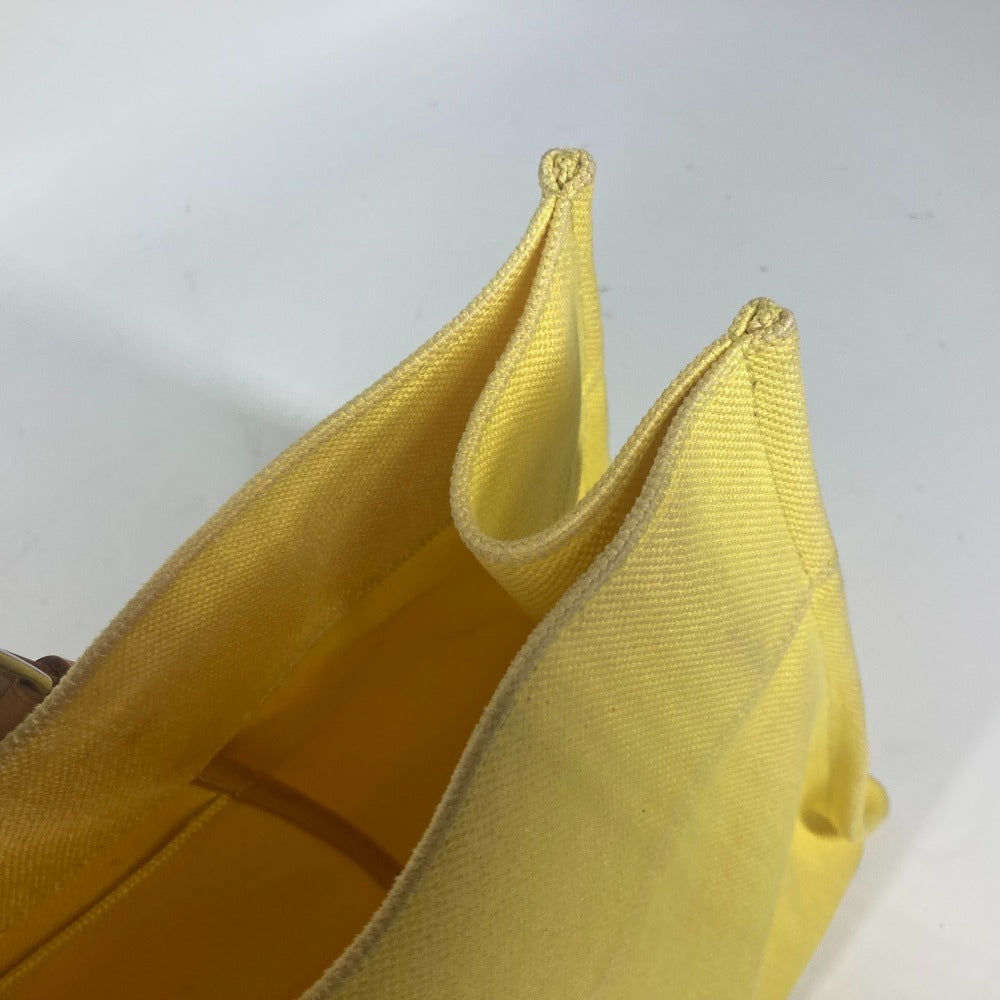 Hermes Shoulder Bag Leather / Canvas Yellow Etrivire Elan Women