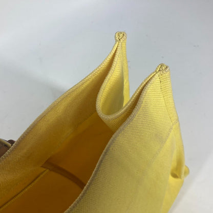 Hermes Shoulder Bag Leather / Canvas Yellow Etrivire Elan Women