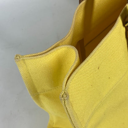 Hermes Shoulder Bag Leather / Canvas Yellow Etrivire Elan Women