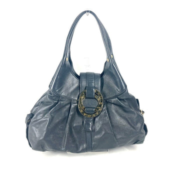 Bvlgari Shoulder Bag Leather Black Bvlgari Bvlgari Logo Chandra Women