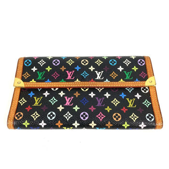 Louis Vuitton Long Wallet Purse M92658 Monogram Multicolor Canvas Black Monogram Multicolor Porte