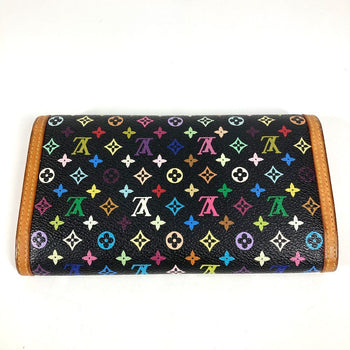 Louis Vuitton Long Wallet Purse M92658 Monogram Multicolor Canvas Black Monogram Multicolor Porte