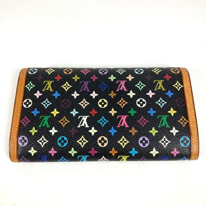 Louis Vuitton Long Wallet Purse M92658 Monogram Multicolor Canvas Black Monogram Multicolor Porte
