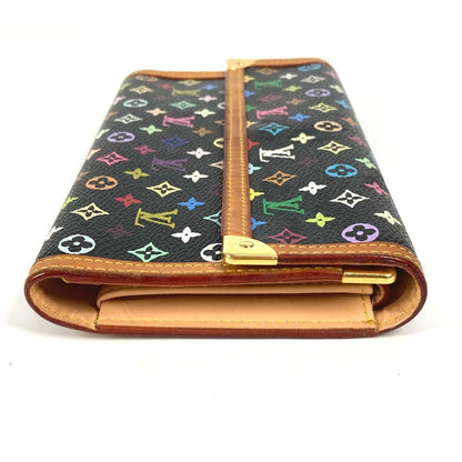 Louis Vuitton Long Wallet Purse M92658 Monogram Multicolor Canvas Black Monogram Multicolor Porte