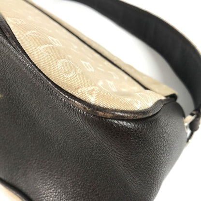 Bvlgari Shoulder Bag Leather / Canvas Beige Logo Mania