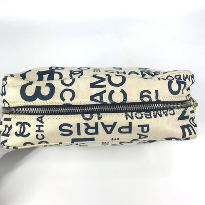 Chanel Pouch Canvas White Bysy Line Pouch Women