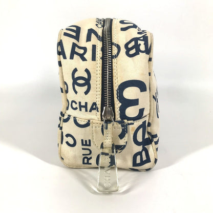 Chanel Pouch Canvas White Bysy Line Pouch Women