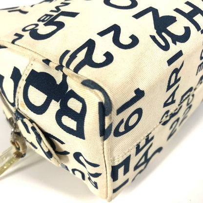Chanel Pouch Canvas White Bysy Line Pouch Women