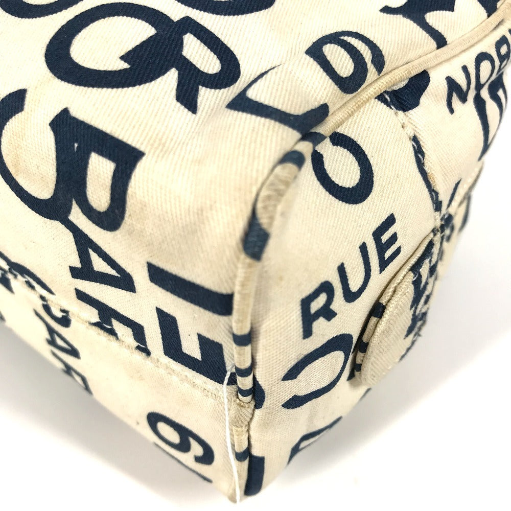 Chanel Pouch Canvas White Bysy Line Pouch