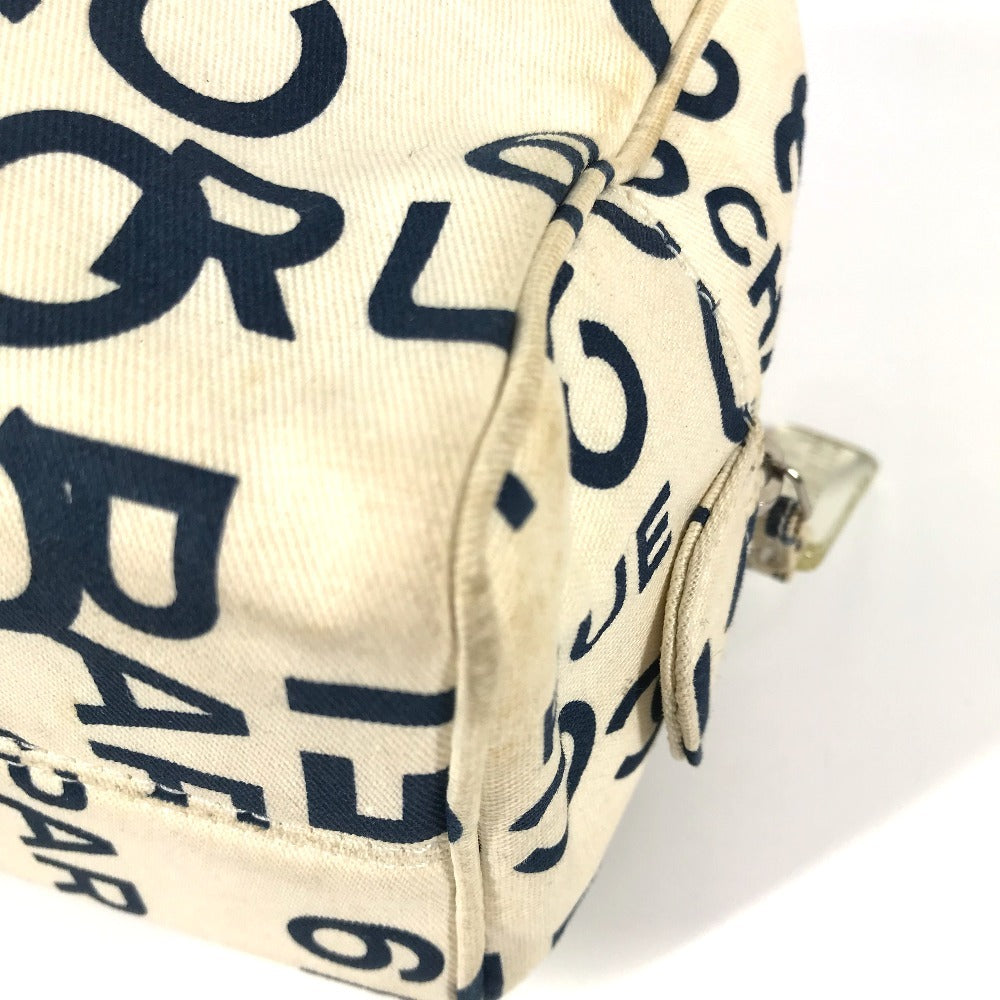 Chanel Pouch Canvas White Bysy Line Pouch