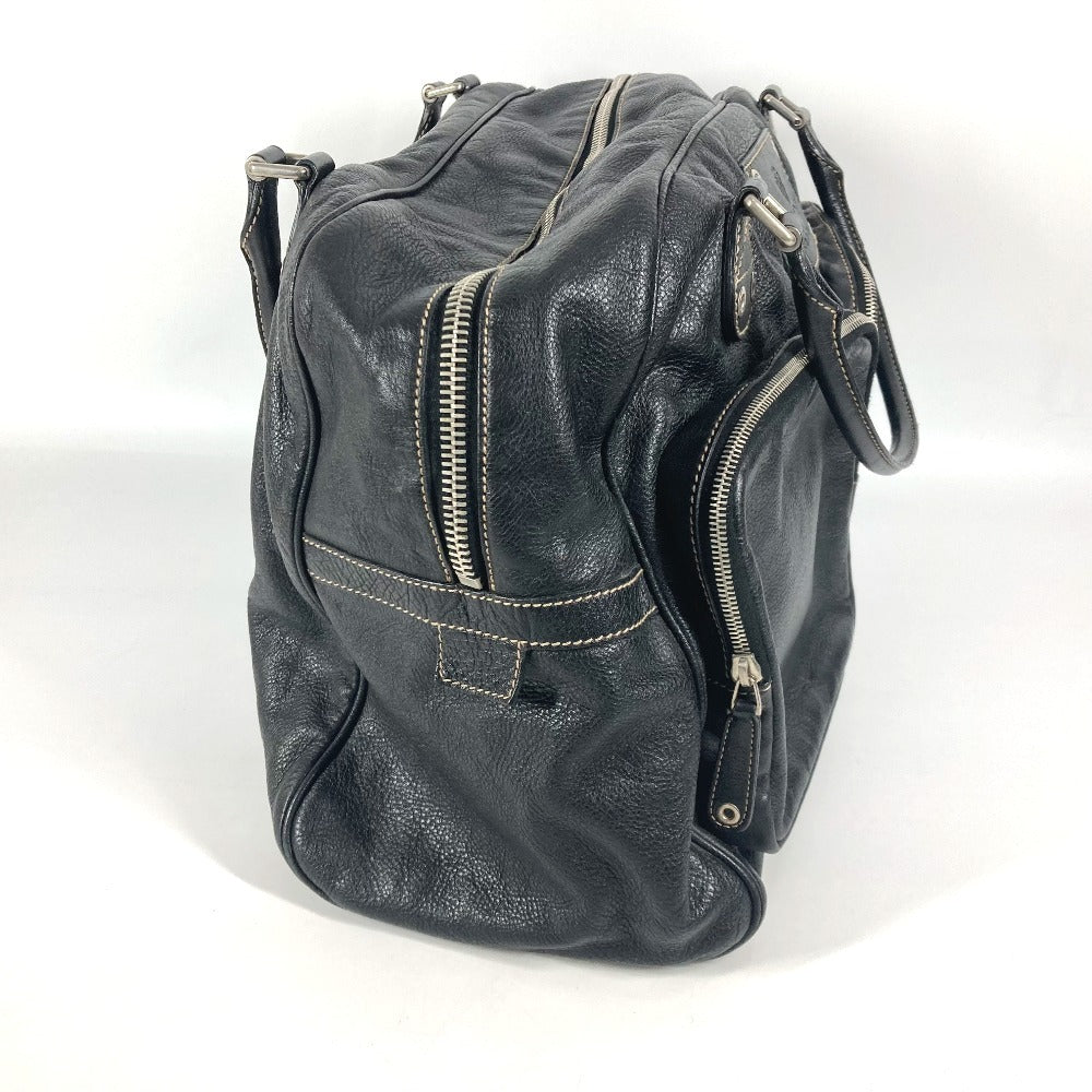 Gucci Boston Duffel Bag 201847 Leather Black Hysteria Logo Unisex(Unisex)