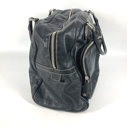 Gucci Boston Duffel Bag 201847 Leather Black Hysteria Logo Unisex(Unisex)