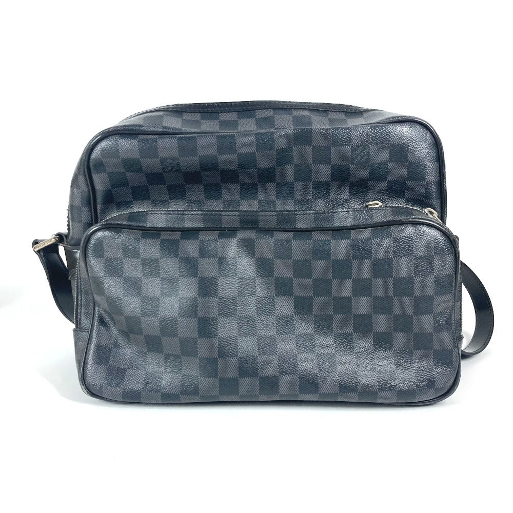 Louis Vuitton Shoulder Bag N45252 Damier Grafitto Canvas Black Damier Grafitte Io Unisex(Unisex)
