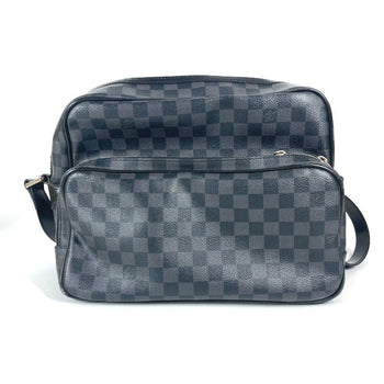 Louis Vuitton Shoulder Bag N45252 Damier Grafitto Canvas Black Damier Grafitte Io Unisex(Unisex)