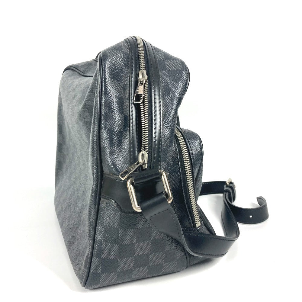 Louis Vuitton Shoulder Bag N45252 Damier Grafitto Canvas Black Damier Grafitte Io Unisex(Unisex)