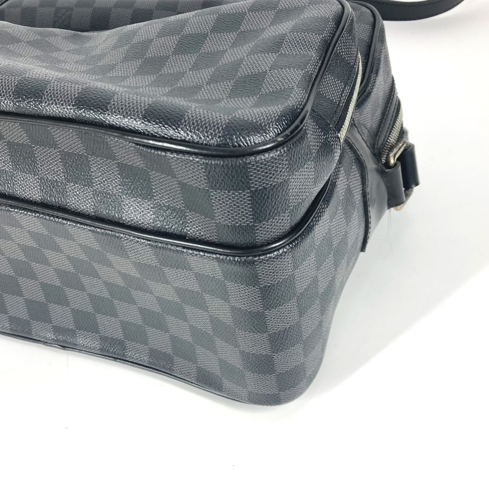 Louis Vuitton Shoulder Bag N45252 Damier Grafitto Canvas Black Damier Grafitte Io Unisex(Unisex)