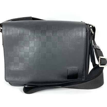 Louis Vuitton Shoulder Bag N42711 Damier Anfini Leather Black Damier Anfini District Pm Nv3