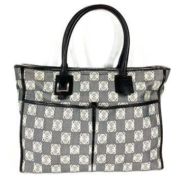 Loewe Business Bag Leather / Canvas Black Anagram Total Logo Unisex(Unisex)