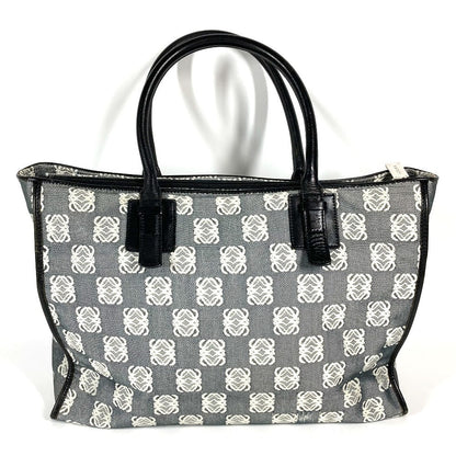 Loewe Business Bag Leather / Canvas Black Anagram Total Logo Unisex(Unisex)