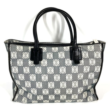 Loewe Business Bag Leather / Canvas Black Anagram Total Logo Unisex(Unisex)
