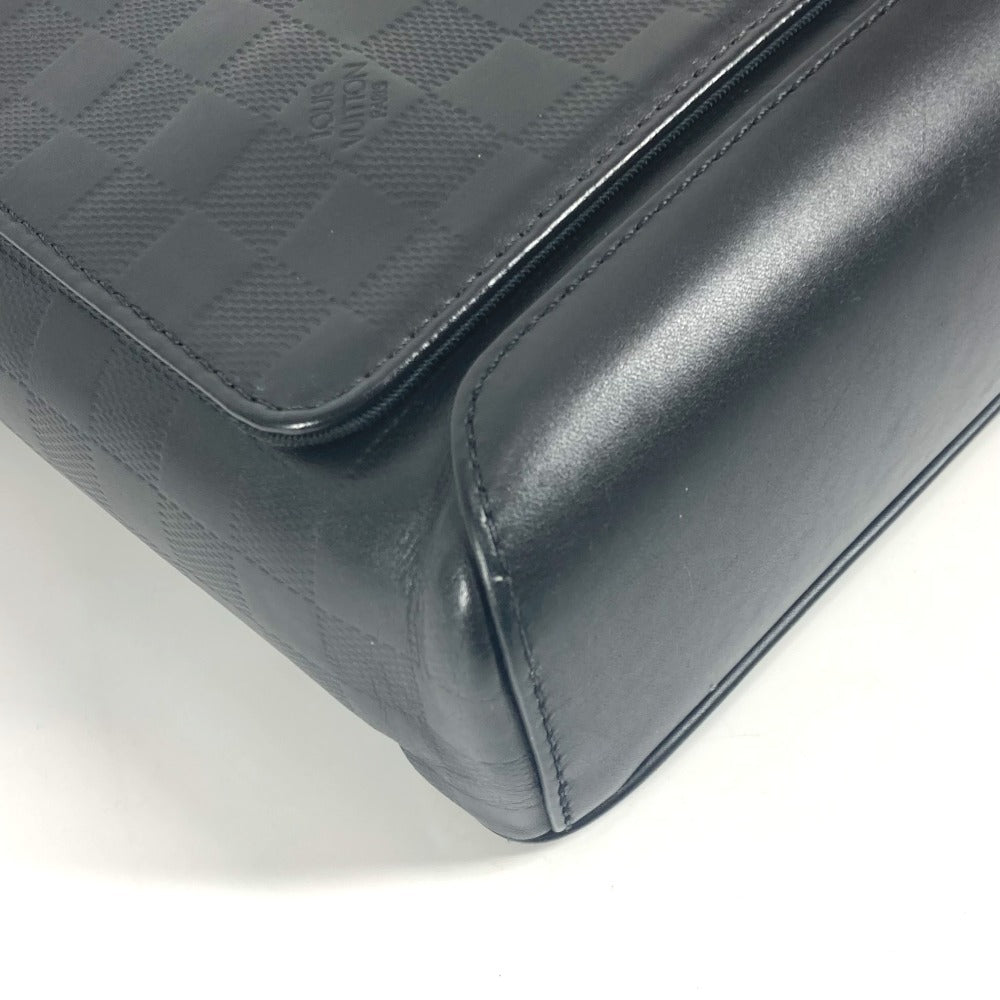 Louis Vuitton Shoulder Bag N41033 Damier Anfini Leather Black Damier Anfini District Pm