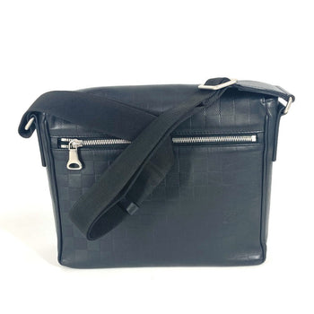 Louis Vuitton Shoulder Bag N41033 Damier Anfini Leather Black Damier Anfini District Pm