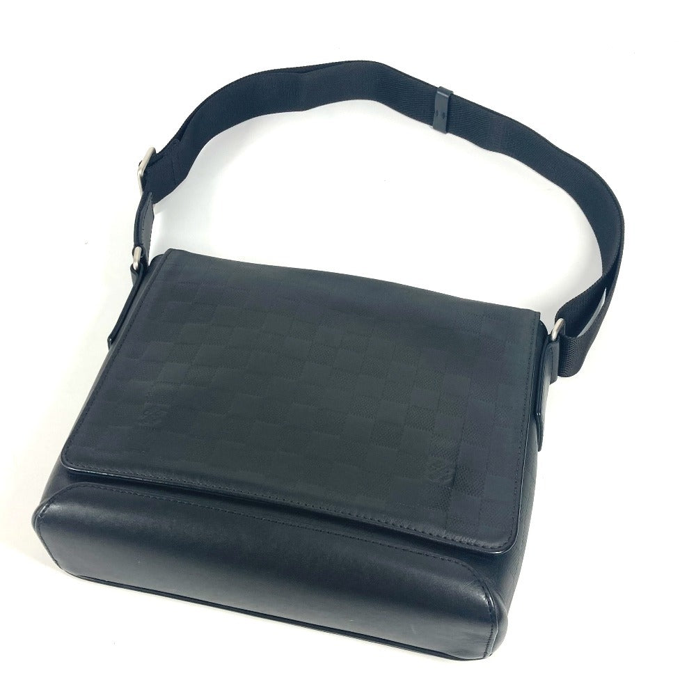 Louis Vuitton Shoulder Bag N41033 Damier Anfini Leather Black Damier Anfini District Pm