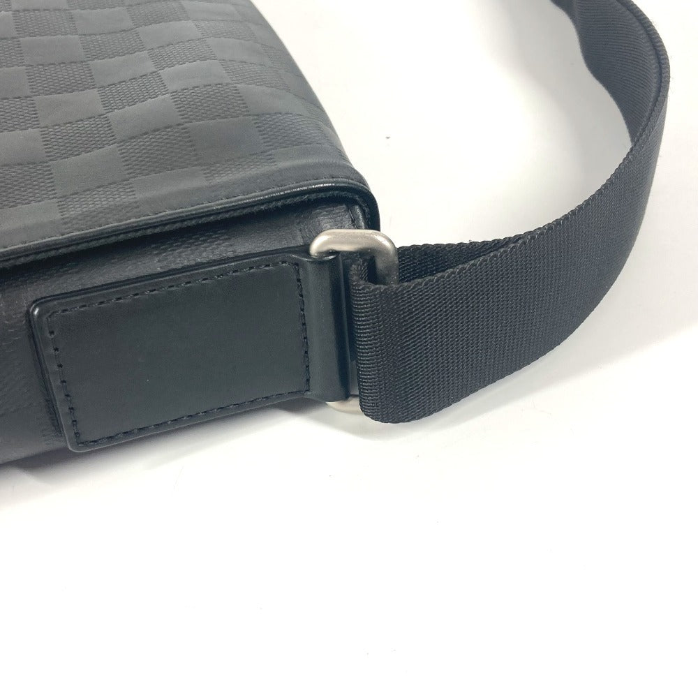 Louis Vuitton Shoulder Bag N41033 Damier Anfini Leather Black Damier Anfini District Pm