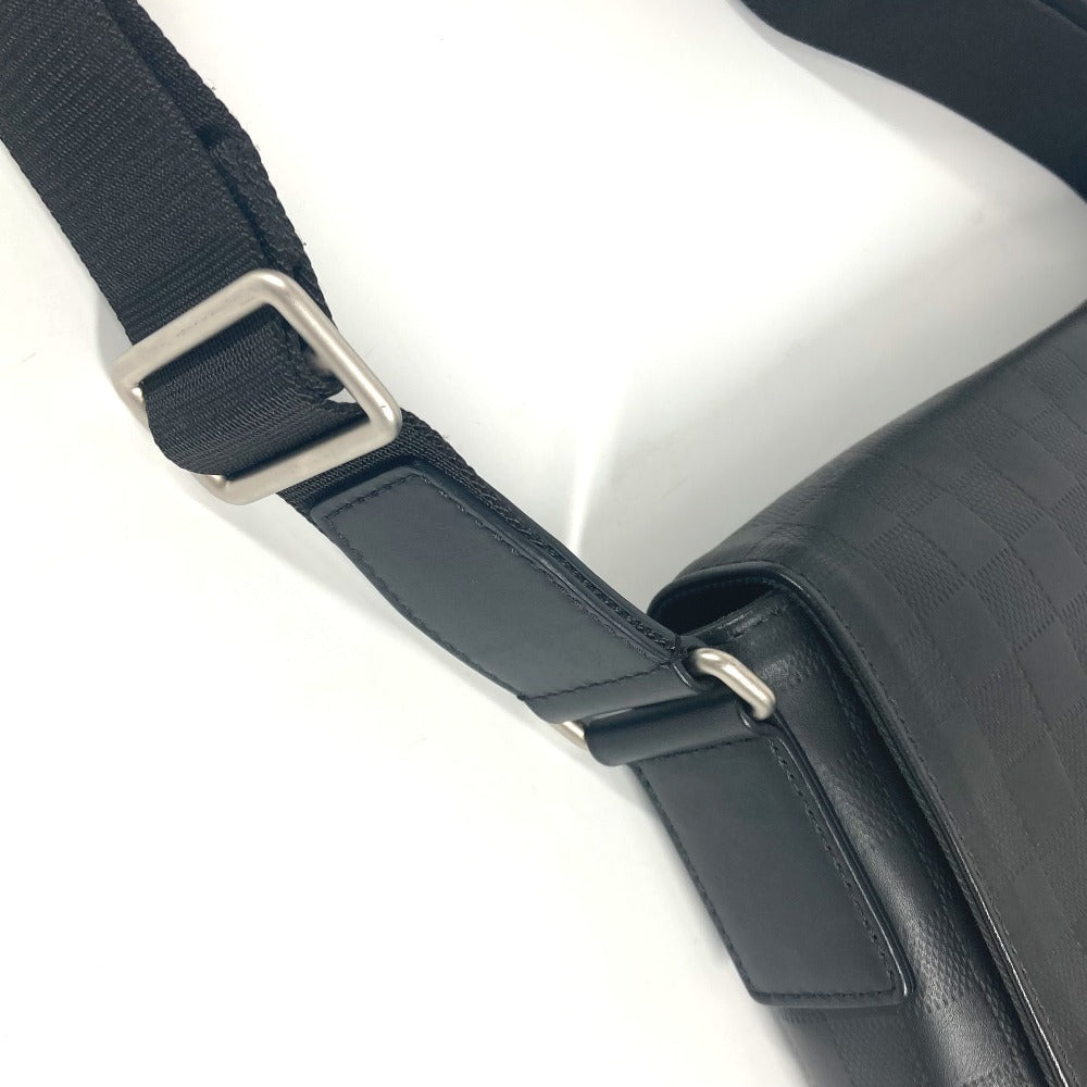 Louis Vuitton Shoulder Bag N41033 Damier Anfini Leather Black Damier Anfini District Pm