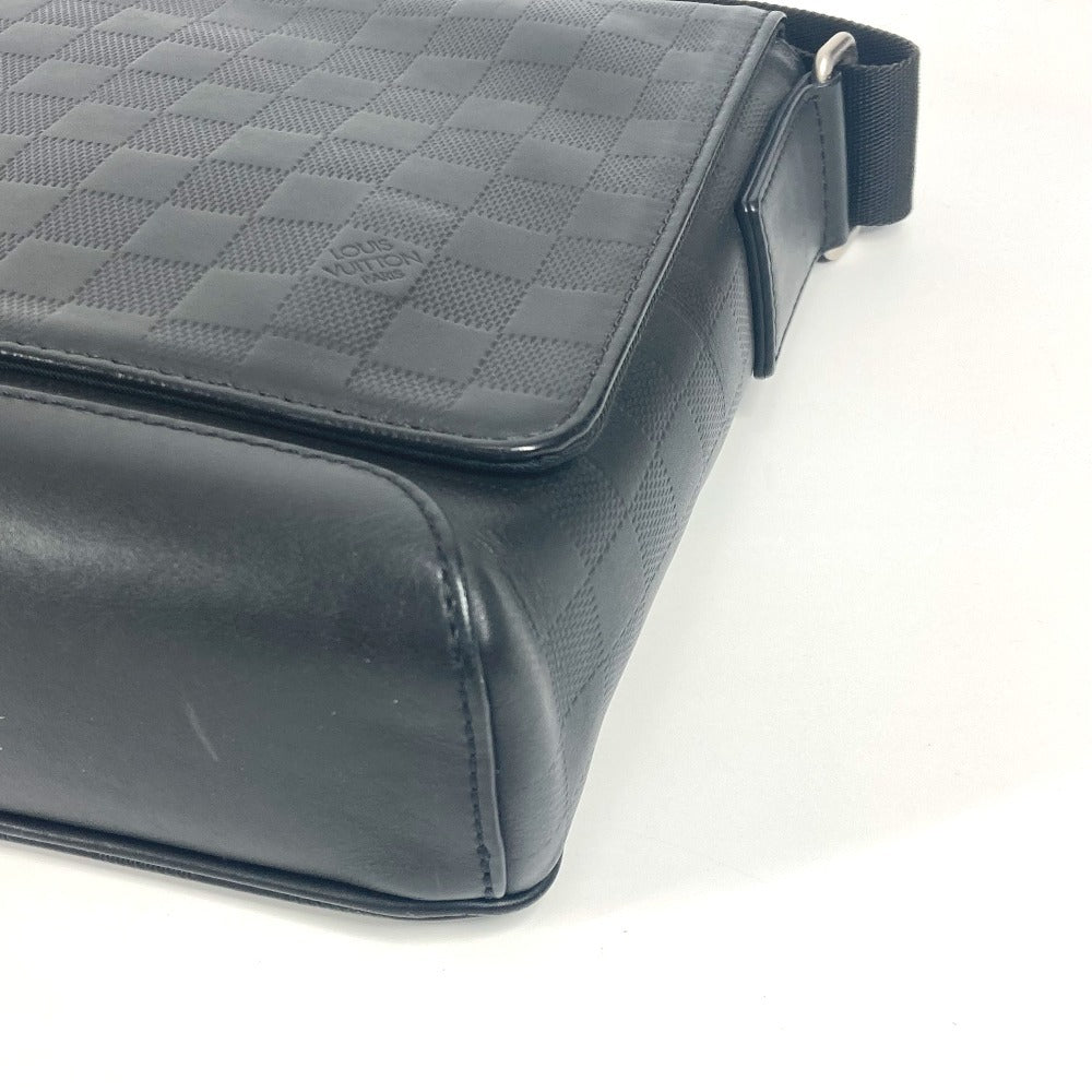 Louis Vuitton Shoulder Bag N41033 Damier Anfini Leather Black Damier Anfini District Pm