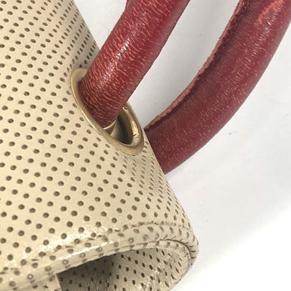 Chanel Shoulder Bag Leather Beige Cc Coco Mark Punching