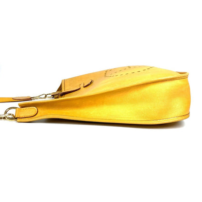 Hermes Shoulder Bag Leather Yellow Evelyn 1 Gm Evelyn Gm