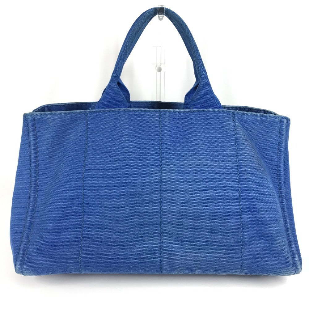 Prada Tote Bag Canvas Blue Canapa L